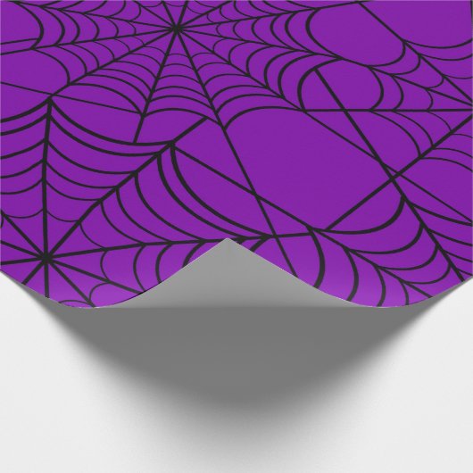 halloween lila Spinnennetz Geschenkpapier (Ecke)
