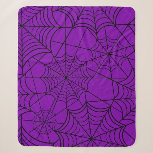 halloween lila Spinnennetz Sherpadecke (Vorderseite)