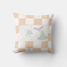 Halloween Lila Spooky Season Checkerboard Kissen