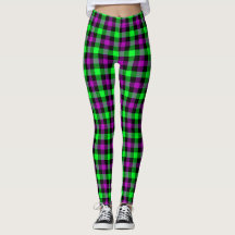 Halloween Lila und Neon Green Tartan