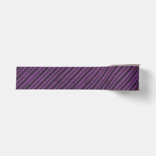 Halloween Lila und Schwarzes Diagonales Streifenba Ripsband