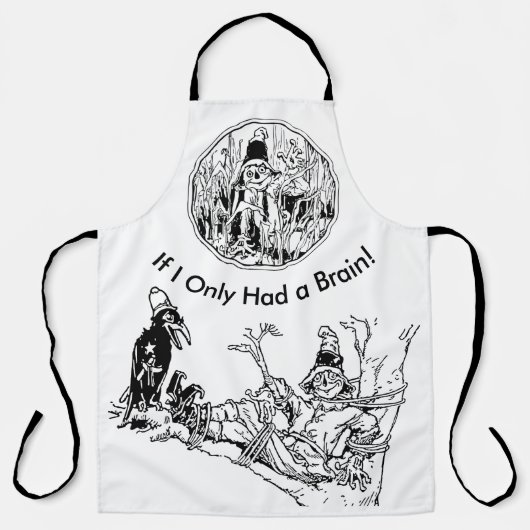 Halloween Line Art Scarecrow No Brain Full Print Schürze (Vorderseite)