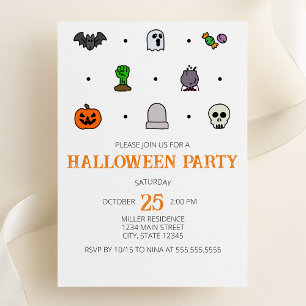 Halloween Line Icons Halloween-Party Einladung