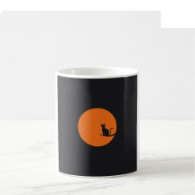 Halloween-Linienkunst-Tasse - Schwarz und Orange