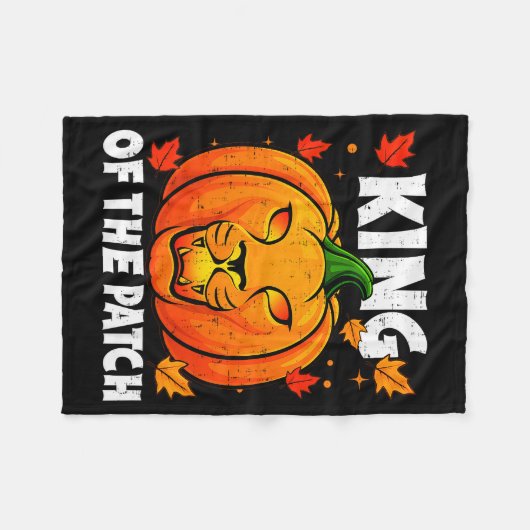 Halloween Lion Pumpkin King Of The Patch Costume M Fleecedecke (Vorderseite (Horizontal))