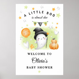 Halloween Little Boo Baby Dusche Begrüßungszeichen Poster
