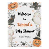 Halloween Little Boo Baby Dusche Begrüßungszeichen Poster (Vorderseite)