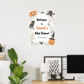 Halloween Little Boo Baby Dusche Begrüßungszeichen Poster (Heimbüro)