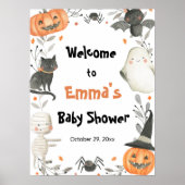 Halloween Little Boo Baby Dusche Begrüßungszeichen Poster (Vorne)