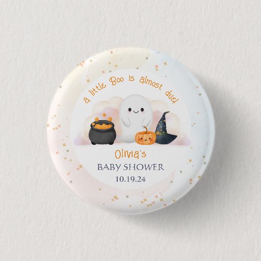 Halloween Little Boo Baby Dusche Button (Vorderseite)