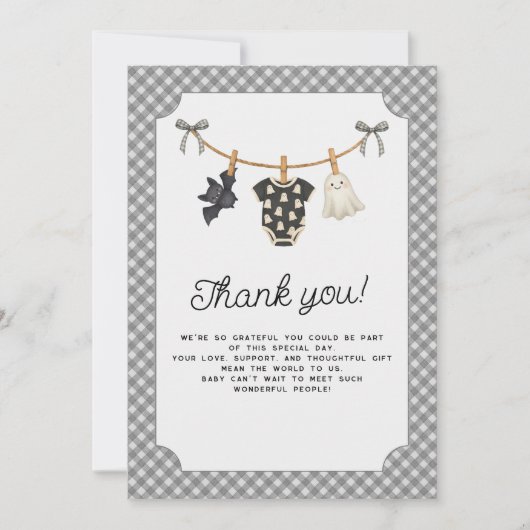 Halloween Little Boo Baby Dusche Danke Karte (Vorderseite)