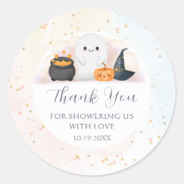 Halloween Little Boo Baby Dusche Runder Aufkleber
