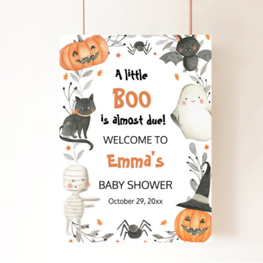 Halloween Little Boo Baby Dusche Willkommenspender Poster