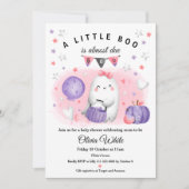 Halloween Little Boo Baby Girl Dusche Einladung (Vorderseite)
