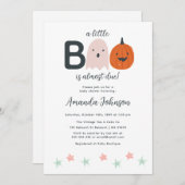 Halloween Little Boo Baby Girl Dusche Einladung (Vorne/Hinten)