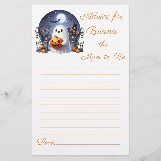 Halloween Little Boo Baby Shower Advisor für Mama (Vorderseite)