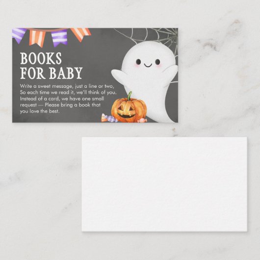 Halloween Little Boo Baby Shower Books for Baby Begleitkarte (Vorne/Hinten)