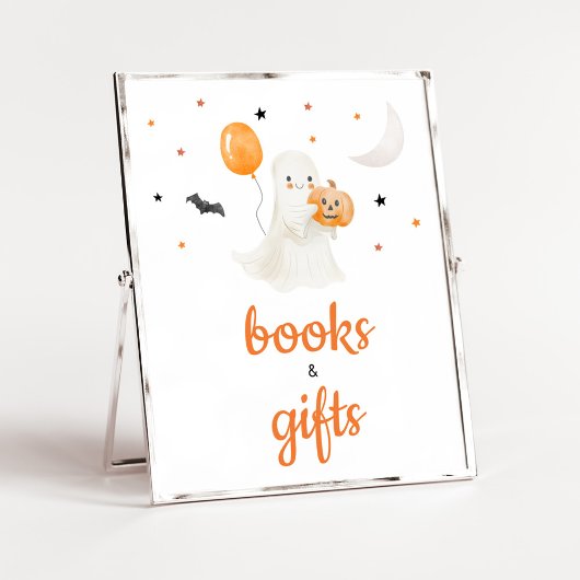 Halloween Little Boo Baby Shower Bücher und Gesche Poster