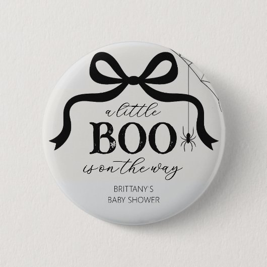 Halloween Little Boo Baby Shower Button (Vorderseite)