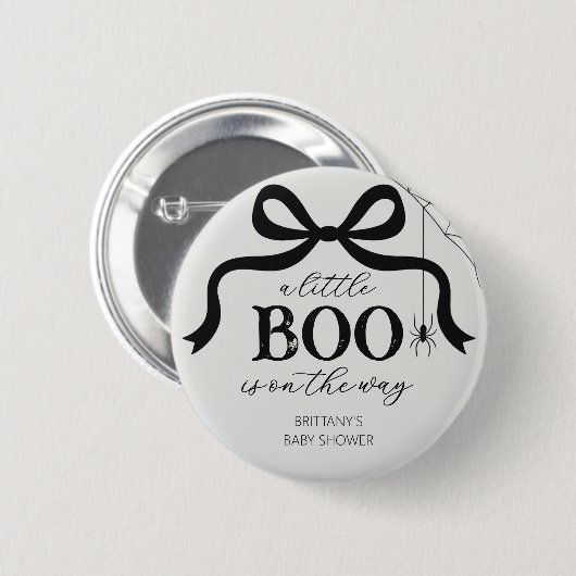 Halloween Little Boo Baby Shower Button (Vorne & Hinten)