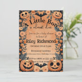 Halloween Little Boo Baby Shower Einladung (Stehend Vorderseite)