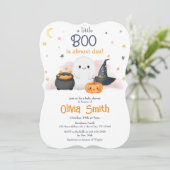 Halloween Little Boo Baby Shower Einladung (Stehend Vorderseite)