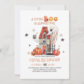 Halloween Little Boo Baby Shower Einladung (Vorderseite)