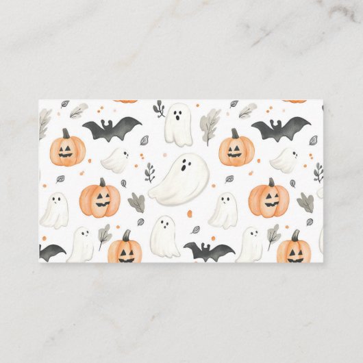 Halloween Little Boo Babydusche Windelwanne Begleitkarte (Rückseite)
