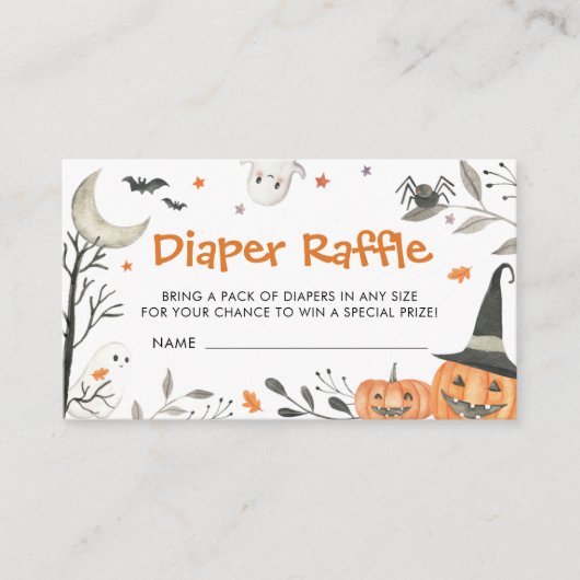 Halloween Little Boo Babydusche Windelwanne Begleitkarte (Vorderseite)