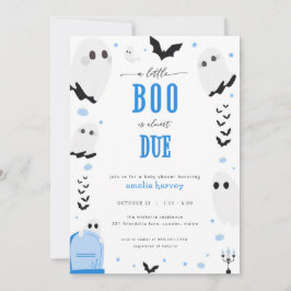 Halloween Little Boo Blue Baby Dusche Einladung