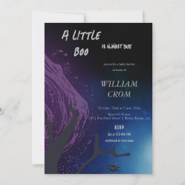 Halloween Little Boo Deep Dark Night Baby Dusche Einladung