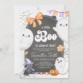 Halloween Little Boo Ghost Baby Dusche Einladung (Vorderseite)