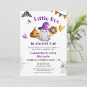 Halloween Little Boo Ghost Baby Dusche Einladung (Stehend Vorderseite)