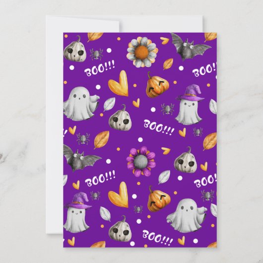 Halloween Little Boo Ghost Baby Dusche Einladung (Rückseite)