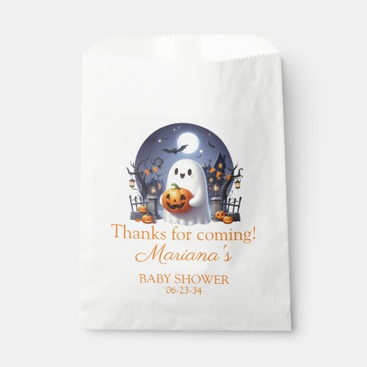 Halloween Little Boo Ghost Baby Dusche Geschenktütchen (Vorderseite)