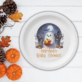 Halloween Little Boo Ghost Baby Dusche Pappteller