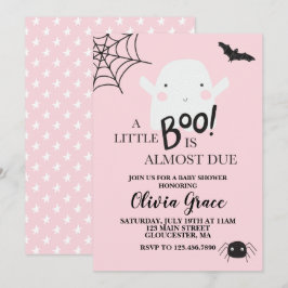 Halloween Little Boo Ghost Baby Dusche Pink Einladung
