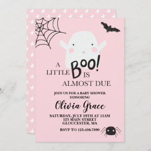 Halloween Little Boo Ghost Baby Dusche Pink Einladung