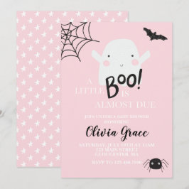 Halloween Little Boo Ghost Baby Dusche Pink Invita Einladung