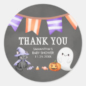 Halloween Little Boo Ghost Baby Dusche Runder Aufkleber (Vorderseite)