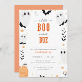 Halloween Little Boo Ghost Baby Shower Einladung (Vorne/Hinten)
