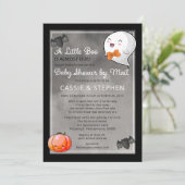 Halloween Little Boo Ghost Boy Baby Dusche by Mail Einladung (Stehend Vorderseite)