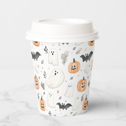 Halloween Little Boo Ghost Niedlich Baby Dusche Pappbecher (Vorderseite)