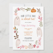 Halloween little boo Ghosts Cute kids 2nd birthday Einladung (Vorderseite)