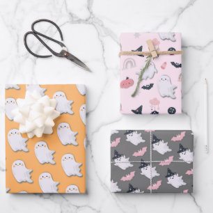Halloween Little Boo Ghosts Geschenkpapier Set