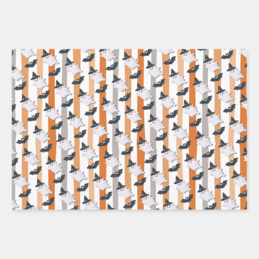 Halloween Little Boo Ghosts Wrapping Paper Sheets Geschenkpapier Set (Vorderseite 3)