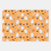 Halloween Little Boo Ghosts Wrapping Paper Sheets Geschenkpapier Set (Vorderseite)