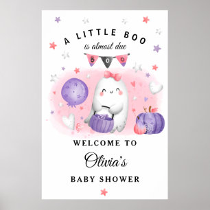 Halloween Little Boo Girl Dusche Begrüßungszeichen Poster