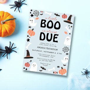 Halloween Little Boo ist fast Due Baby Boy Dusche Einladung