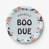 Halloween Little Boo ist fast Due Baby Boy Dusche Pappteller (Vorderseite)